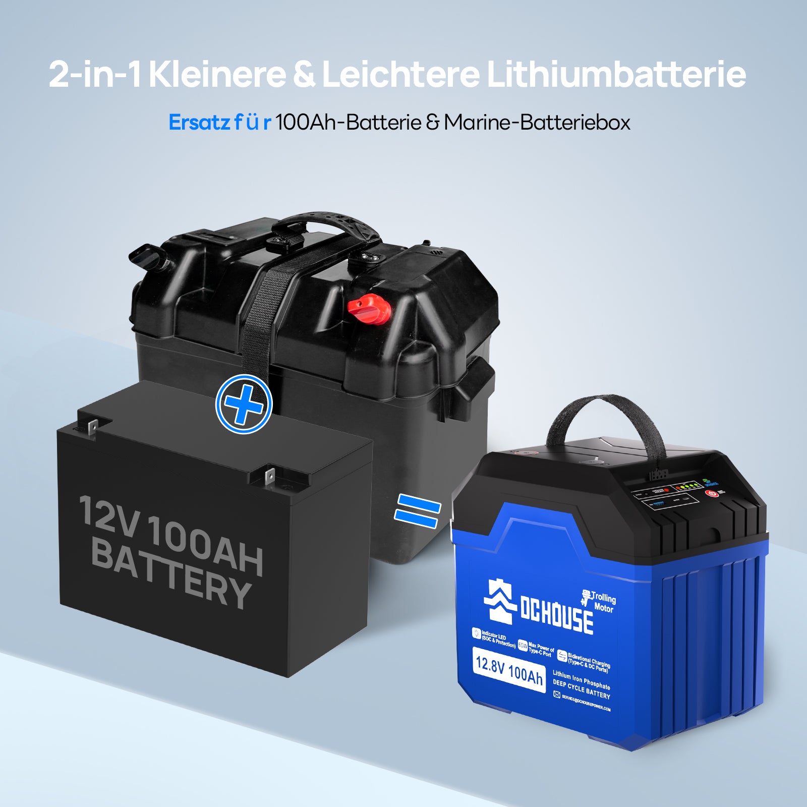 2.0 Tragbare 12V 100Ah LiFePO4 Lithium Batterie