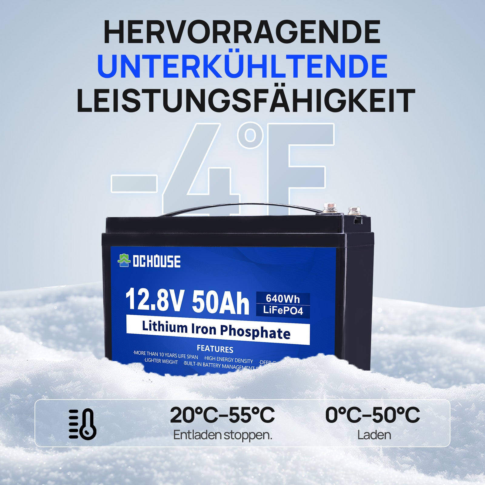 12V 50Ah LiFePO4 Lithium Batterie