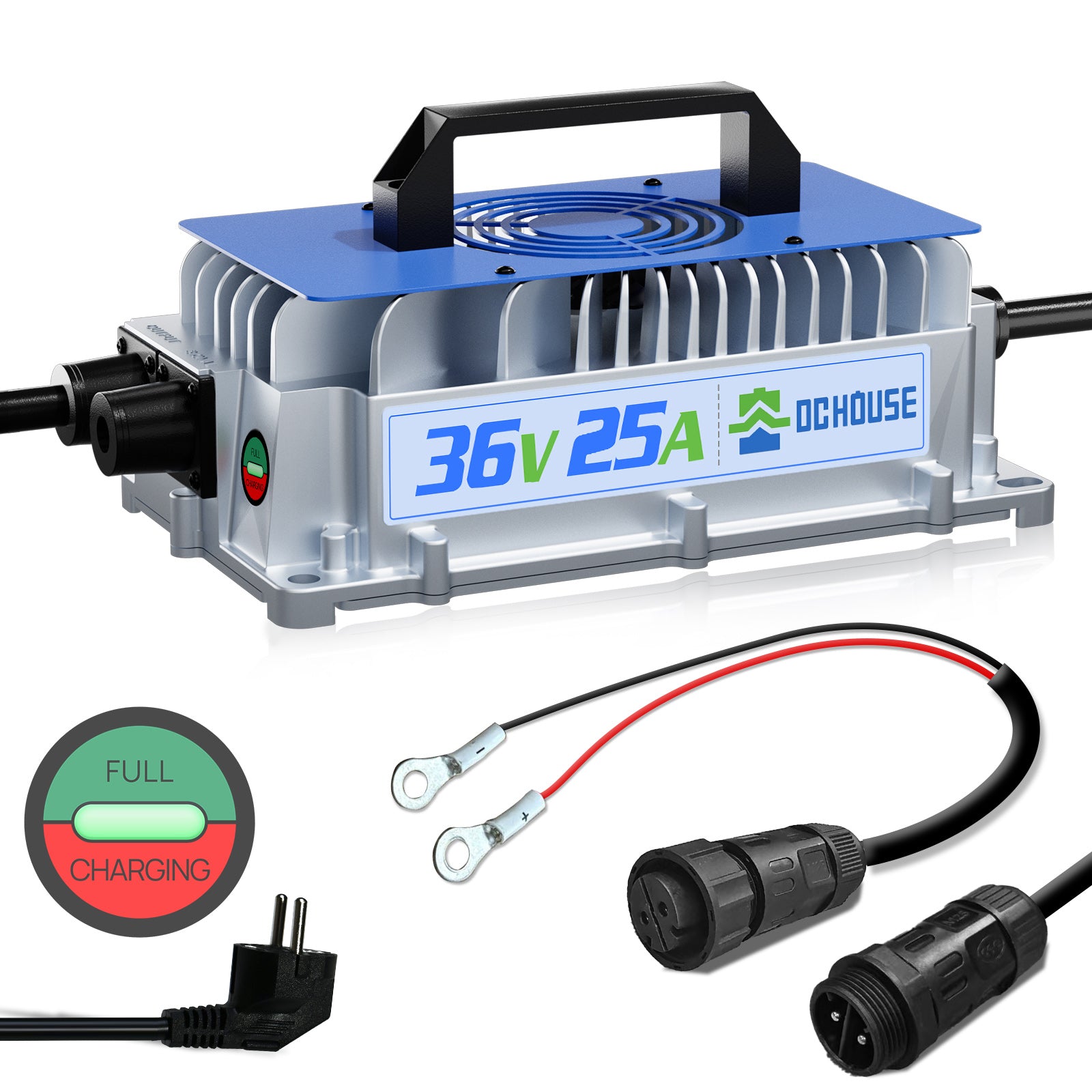 36V 25A AC-zu-DC LiFePO4 Tragbares Batterieladegerät