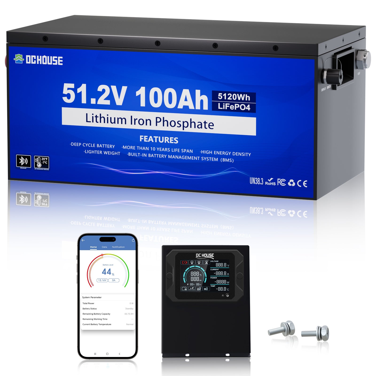 48V 100Ah Lithium-Batterie mit Metallgehäuse