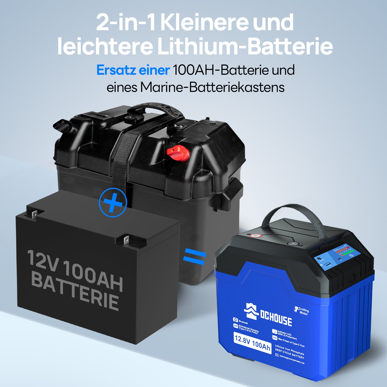 12V 100Ah 3.0 Tragbare mit Bluetooth & Niedrigtemperaturschutz