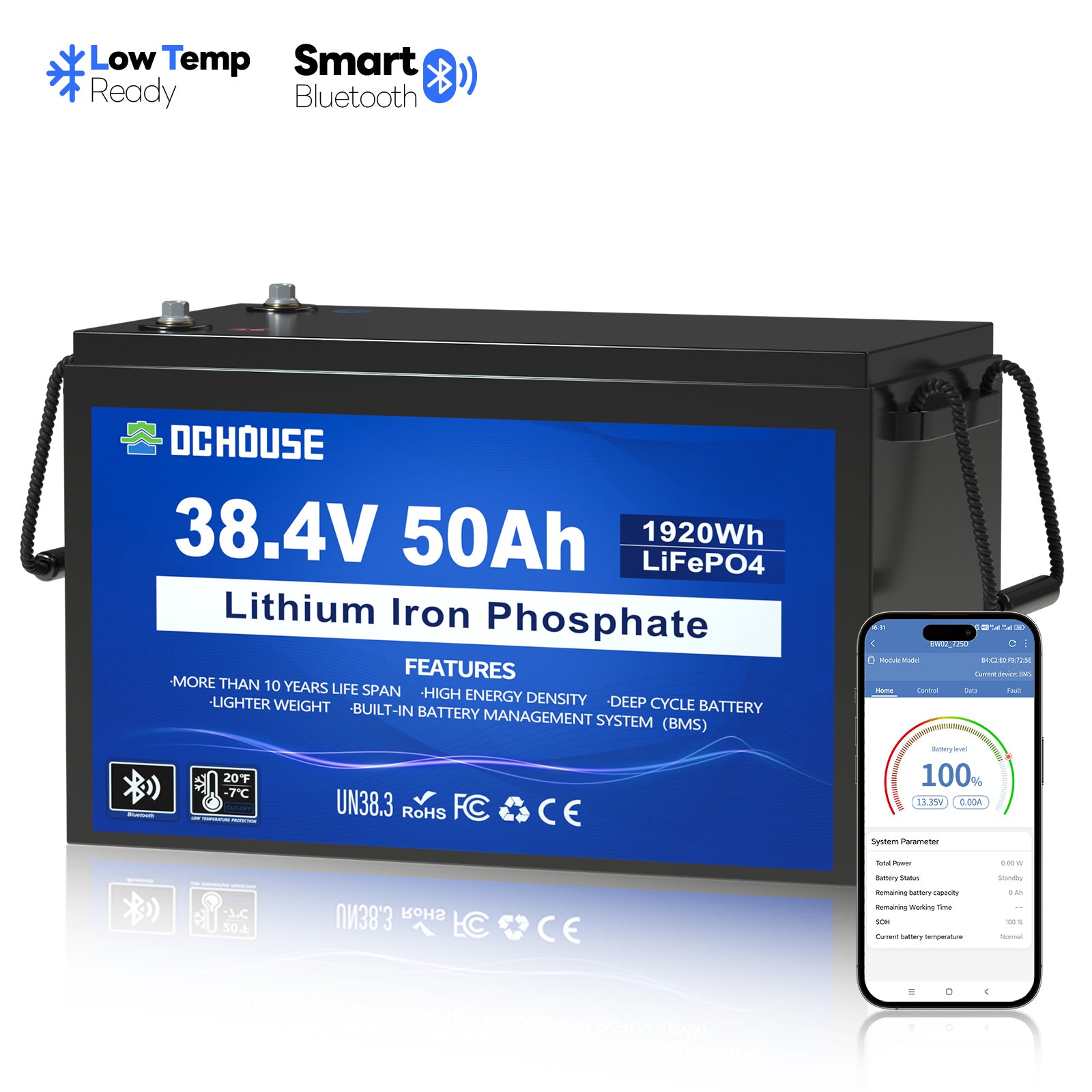 36V 50Ah Kälteschutz, Bluetooth