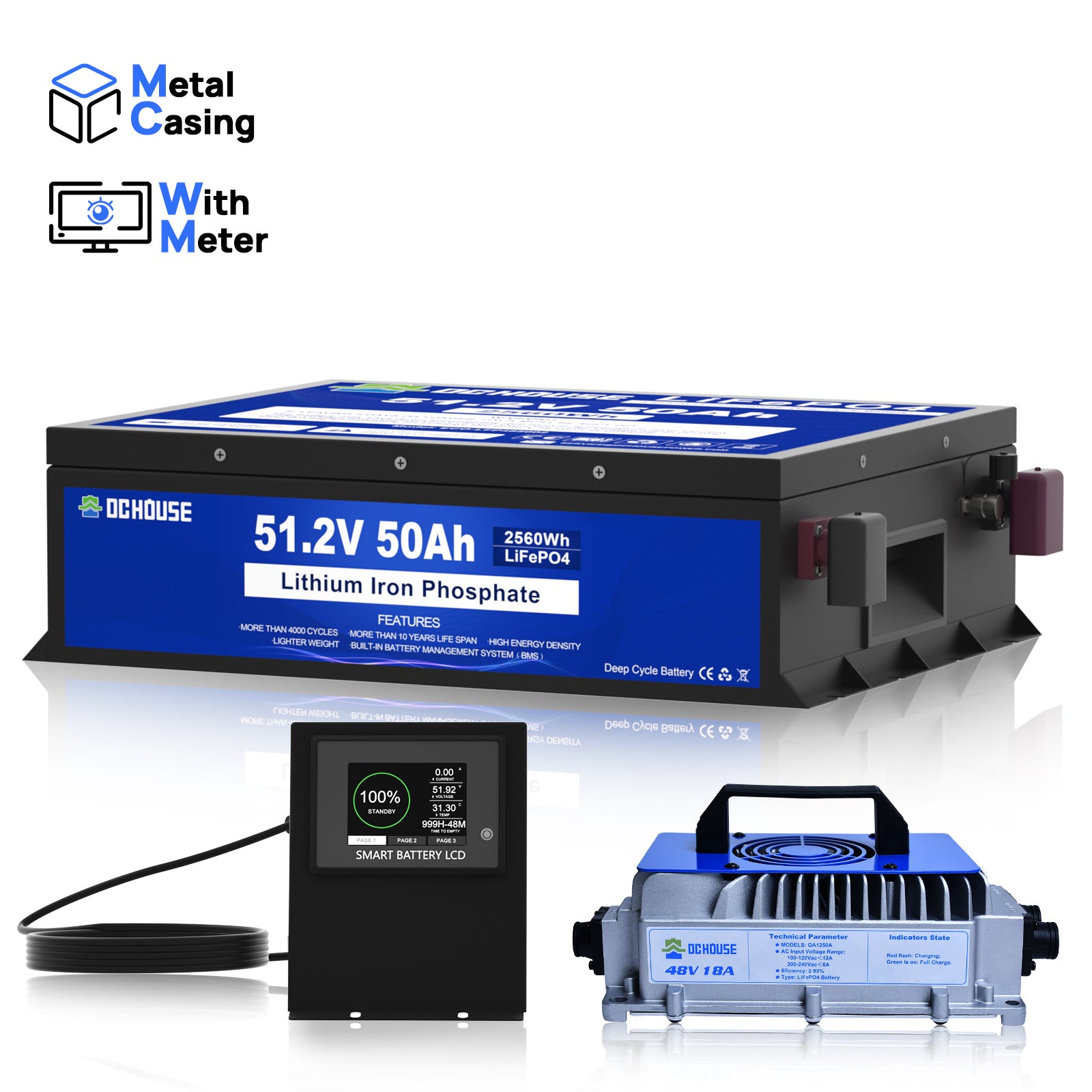 48V 50Ah Bluetooth mit Ladegerät